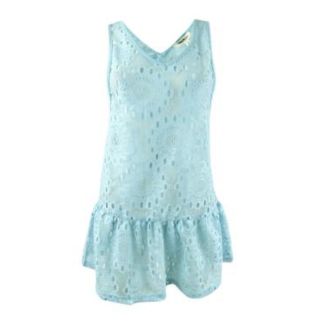 NWT Miken Swim Sky Blue Peplum Swim Cover Up Sz S